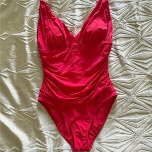 Liz Claiborne Vibrant Red One Piece Swimsuit
